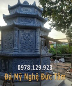 Mẫu mộ lục giác 3 mái cao đá xanh cao cấp