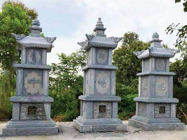 Lăng mộ tháp 3 tầng phù hợp với gia đình theo đạo Phật 